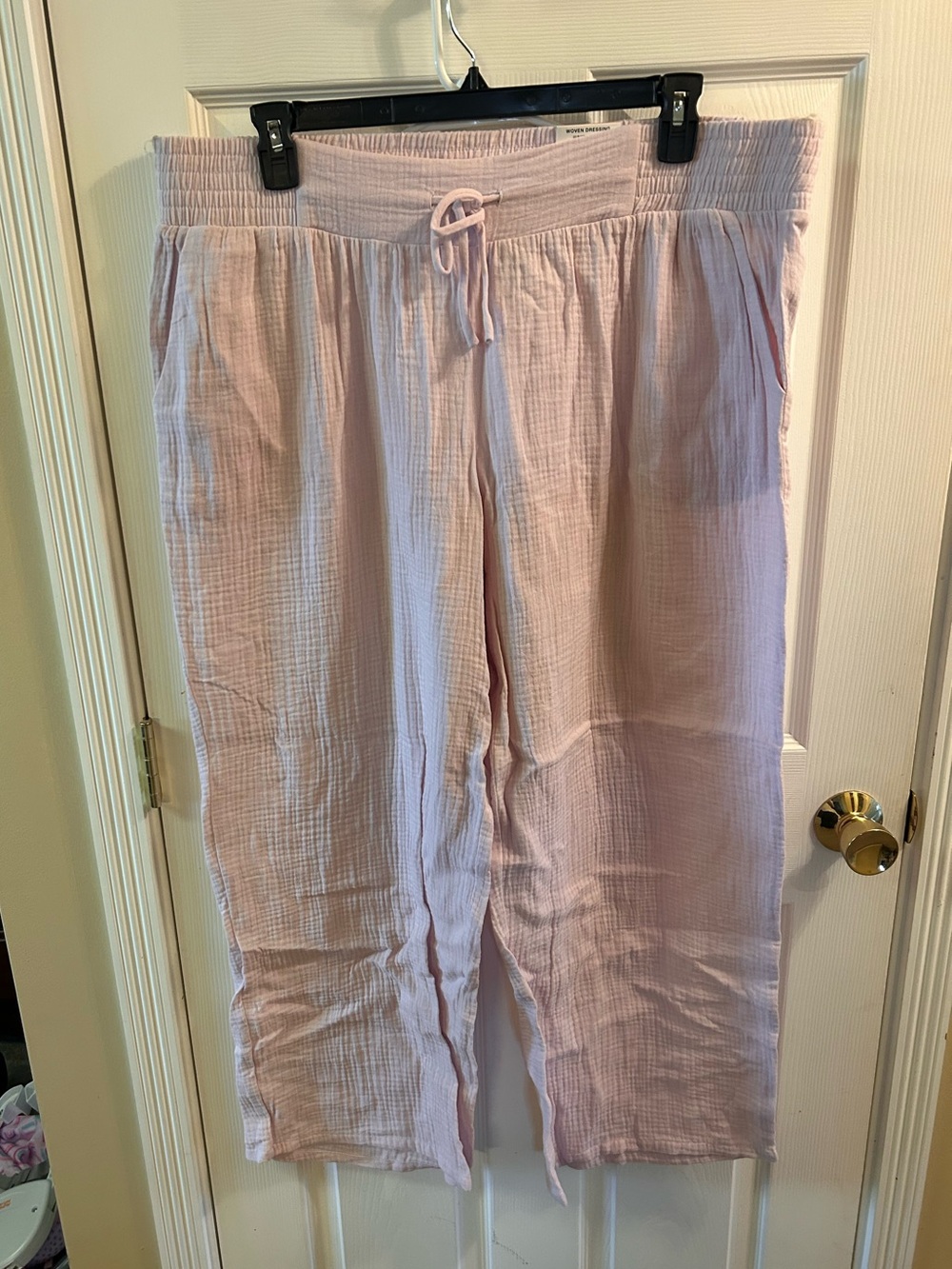 JM Collection Pale Pink Gauze Lounge Pants
